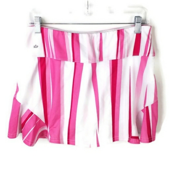 Bolle High Performance Pink White Stripe Athletic Skirt W/Shorts Womens Medium - Picture 10 of 14